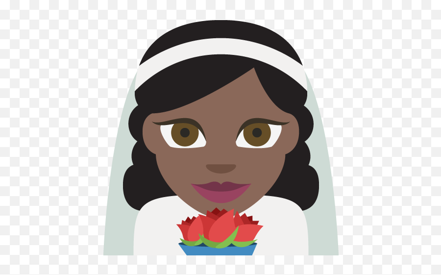 Bride With Veil Dark Skin Tone Emoji - Noiva Emoji Png,Dark Emoticon