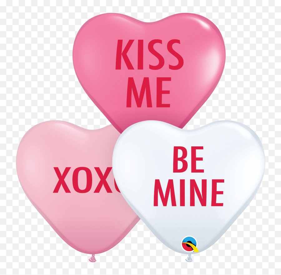 Conversation Heart Balloons 6 Pack - Lovely Occasions Balloon Emoji,Rainbow Heart Emoji