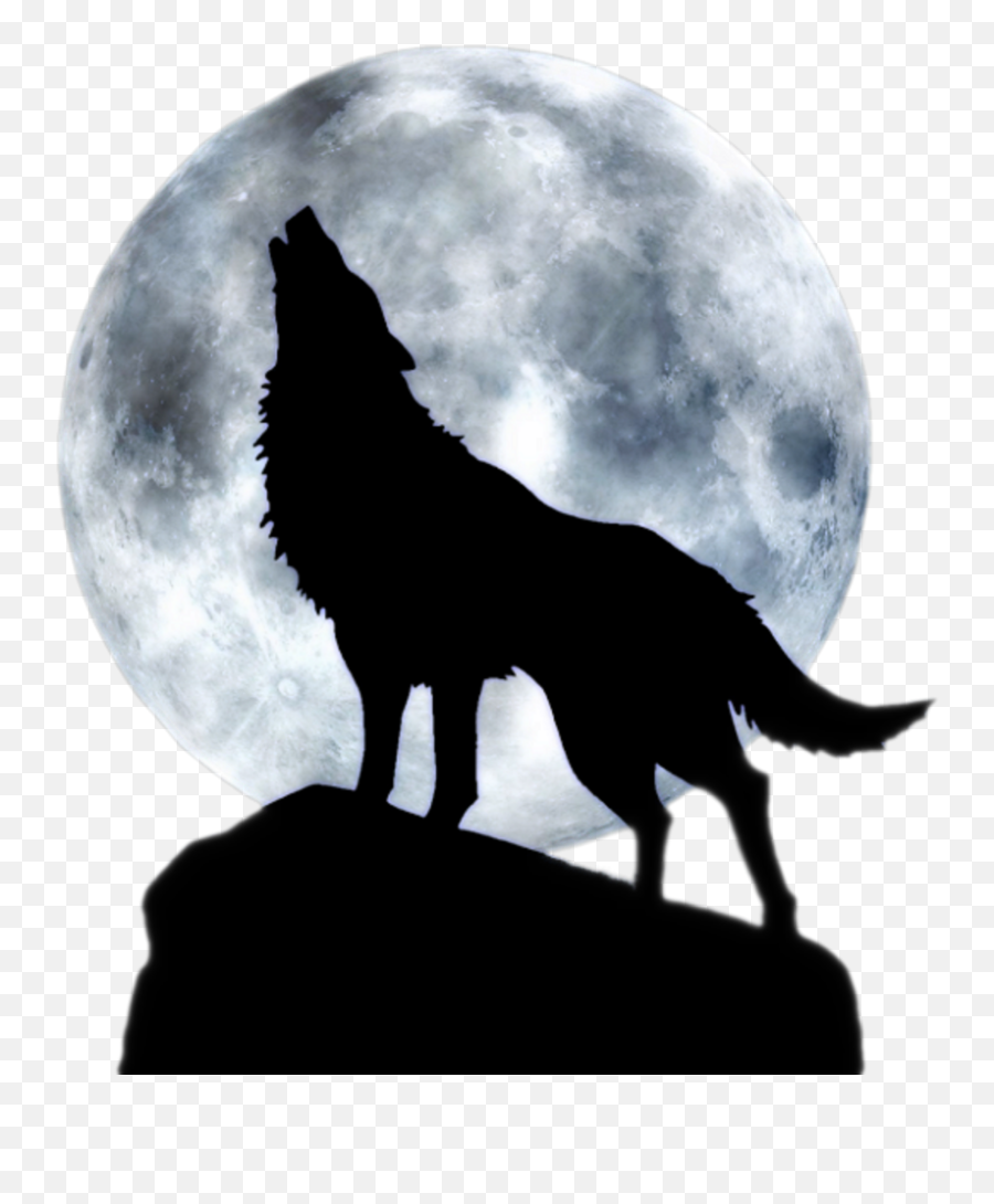 Ftestickers Fullmoon Wolf Howling - Wolf Howling At Moon Png Emoji,Howling Wolf Emoji