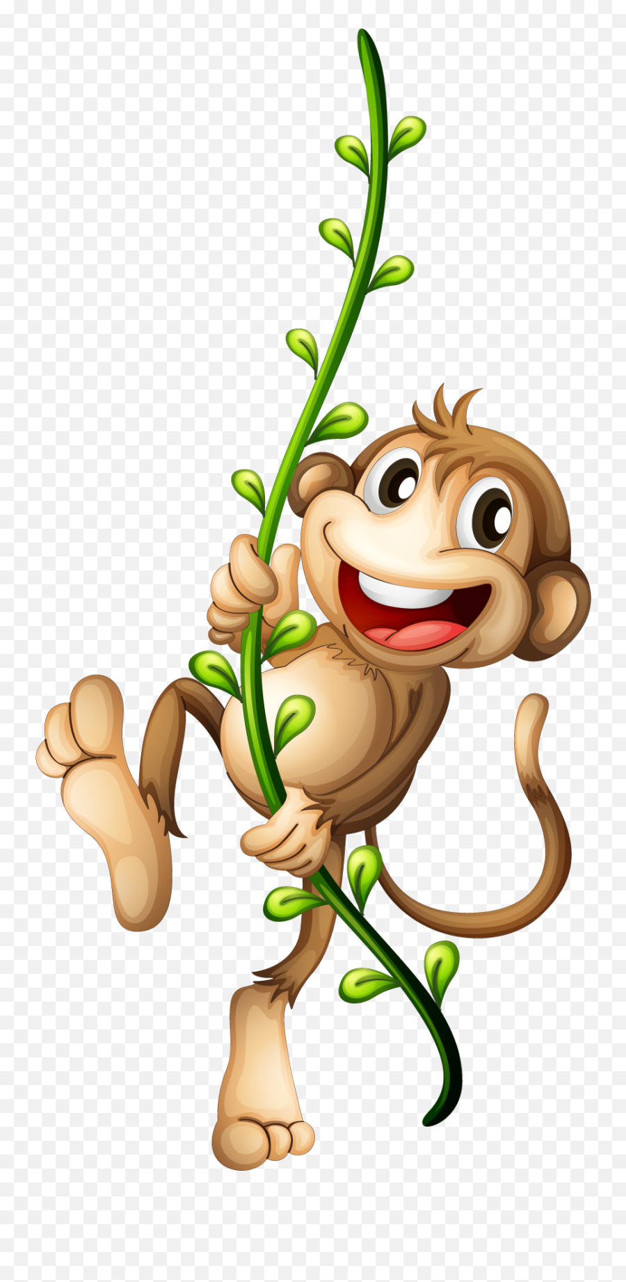 Monkey Clipart Png Image - Transparent Monkey Animation Png Cartoon Monkey Swinging Png Emoji,Meaning Of Monkey Scratching Head Emoji