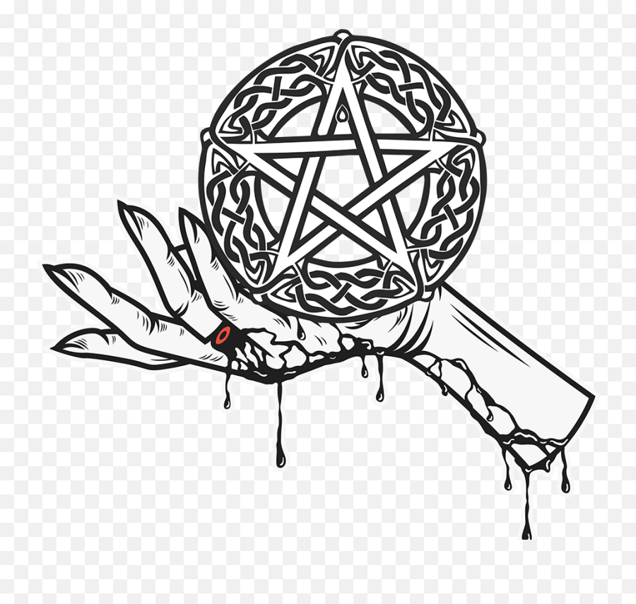 Witchu0027s Hand Holding Wicca Pentacle - Wiccanlore Pentagram Celtic Emoji,Pentagram Emoticon -evil Facebook