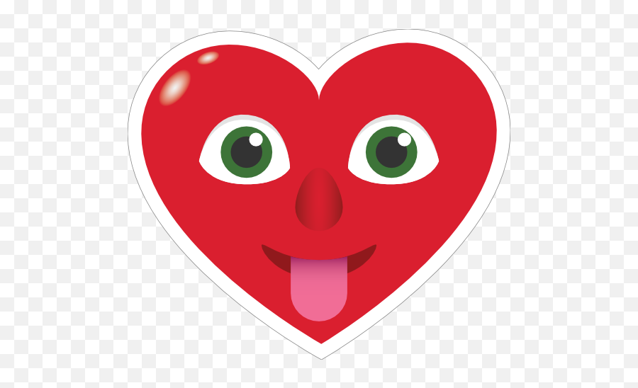 Phone Emoji Sticker Heart Face Tongue Stuck Out - Happy,Tongue Out Emoji