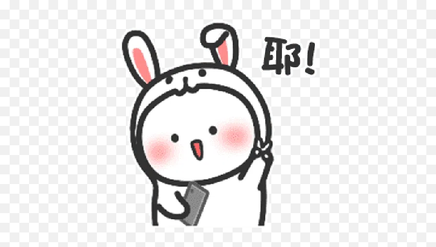 Happy Baby Rabbits Daily Life Whatsapp - Dot Emoji,Tuzki Love Emoticons