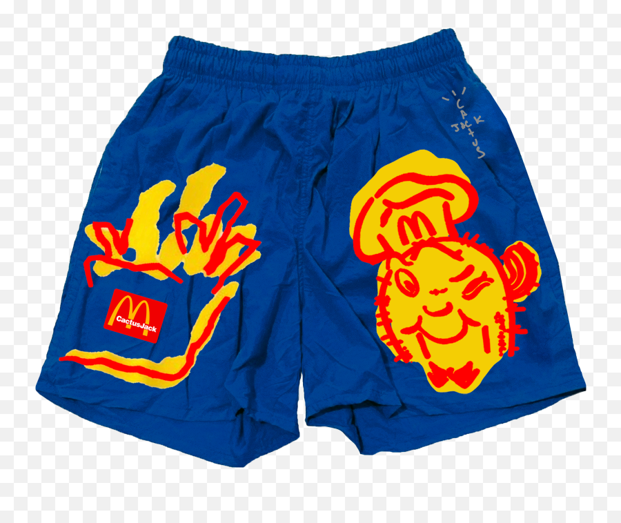 How A Burger - Travis Scott Illustration Shorts Emoji,Hes My Bae Shes My Bae Emoji Shorts