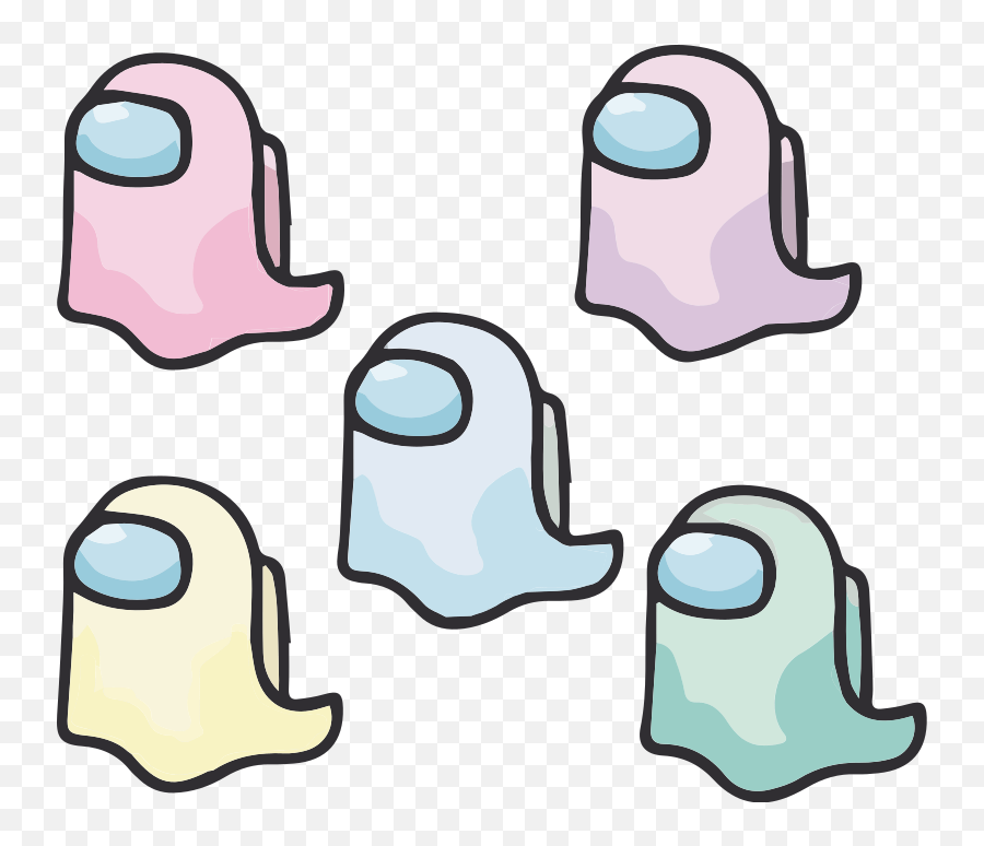 Vinilo Para Portátiles Fantasmas De Diferentes Colores Emoji,Corazon Morada Emoji