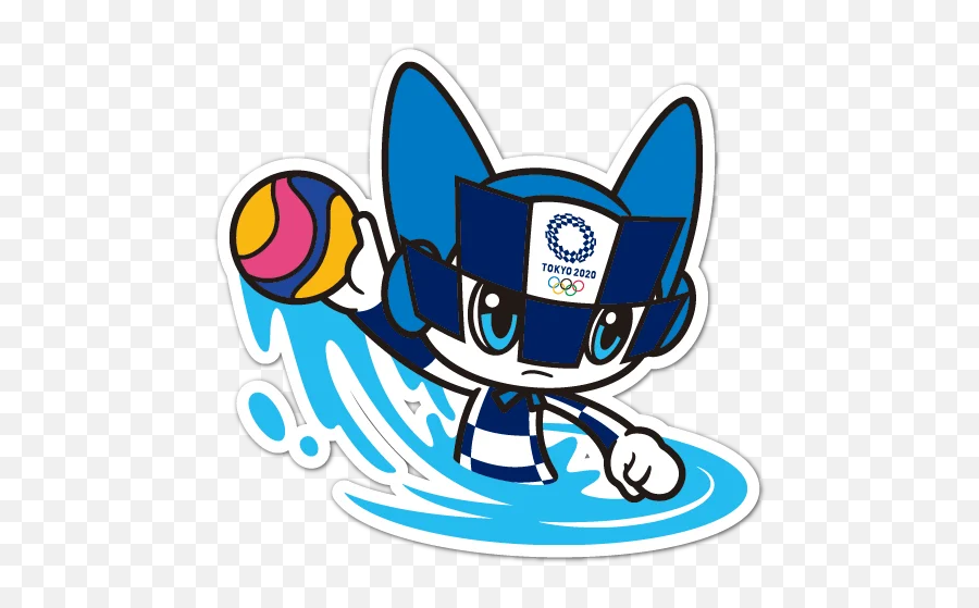 Telegram Sticker From Summer Olympics 2020 Miraitowa Pack Emoji,Water Polo Emoji