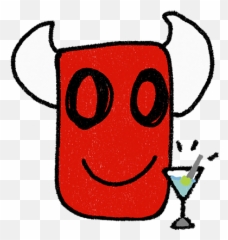 Red Monster Faces Stickers By Felix Fischmann - Martini Glass Emoji,Red Monster Emoji