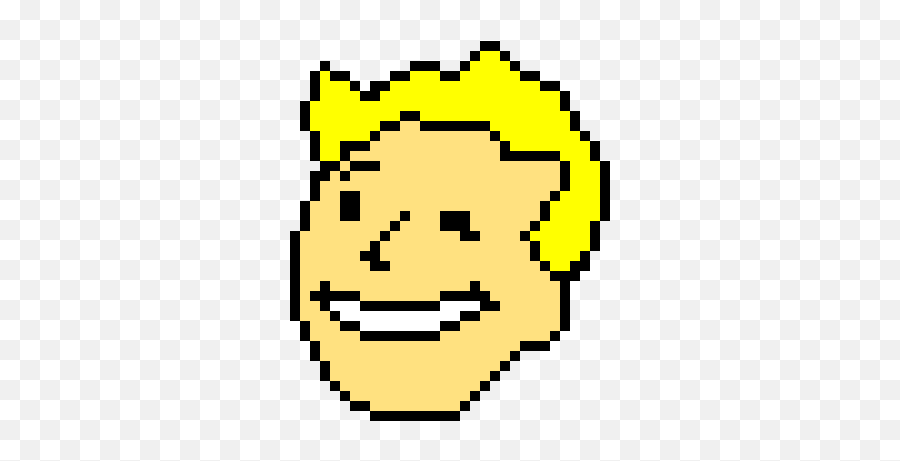 Vault Boy - Pixel Art Yellow Circle Emoji,Emoticon Vault