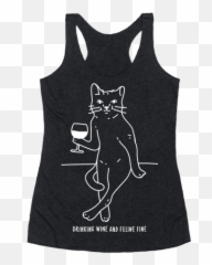 Drinking Wine And Feline Fine Racerback - La Croix Before Boys Tank Top Emoji,I Only Show Emotions Drunk