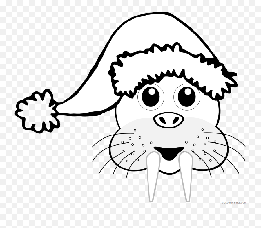 Walrus Coloring Pages Walrus 120 Png - Christmas Pig Clip Art Emoji,Walrus Emoji