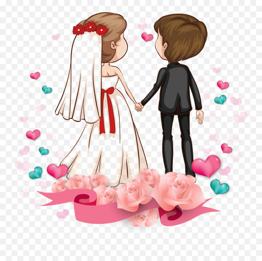 Download Romance Marriage Couple Love Cartoon Free - Married Couple Cartoon Png Emoji,Lovey Emoticon For Fb