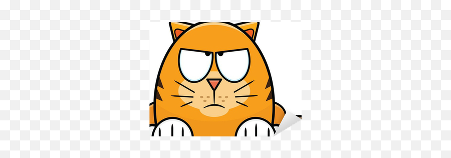 Orange Cartoon Cat Sticker Pixers - Orange Cute Cartoon Cat Emoji,Grumpy Cat Emotion Poster