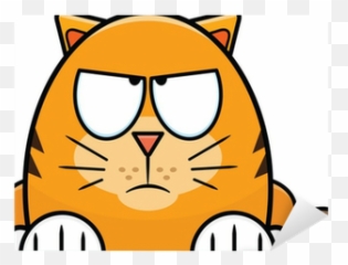 Orange Cartoon Cat Sticker Pixers - Orange Cute Cartoon Cat Emoji,Grumpy Cat Emotion Poster