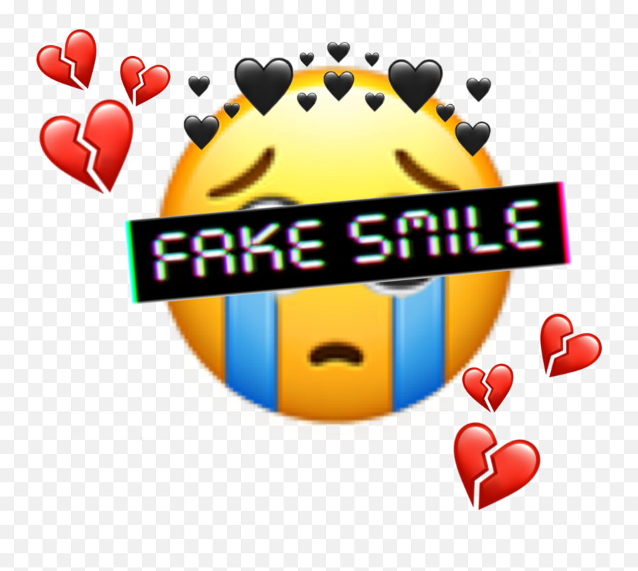 Sad Broken Hurt Sticker - Fake Smile Wallpaper Emoji Sad,Emoticon : > P