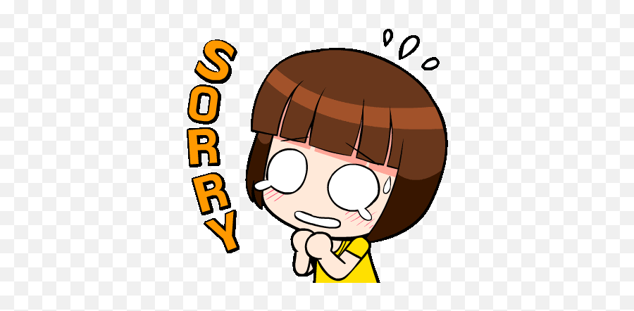 Girl Cute Sticker - Girl Cute Sorry Discover U0026 Share Gifs Saying Sorry Girl Gif Transparent Emoji,Sorry Emoji Keyboard