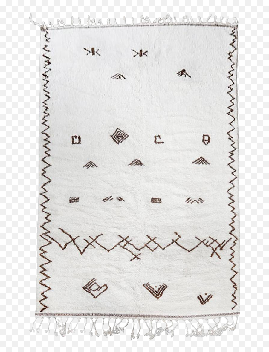 White Moroccan Berber Rug With Brown - Dot Emoji,X In Tectangle Box Emoticons