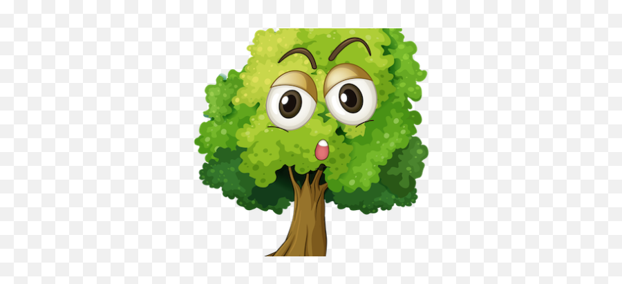 Green Forest Sad Face Tree Clipart - Free Clipart Library Dibujos De Árboles Con Caras Emoji,Apple Tree Emoticon