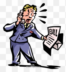 Man On Phonenot Happy With Bill Royalty Free Vector Clip Emoji,No Emotions Clipart