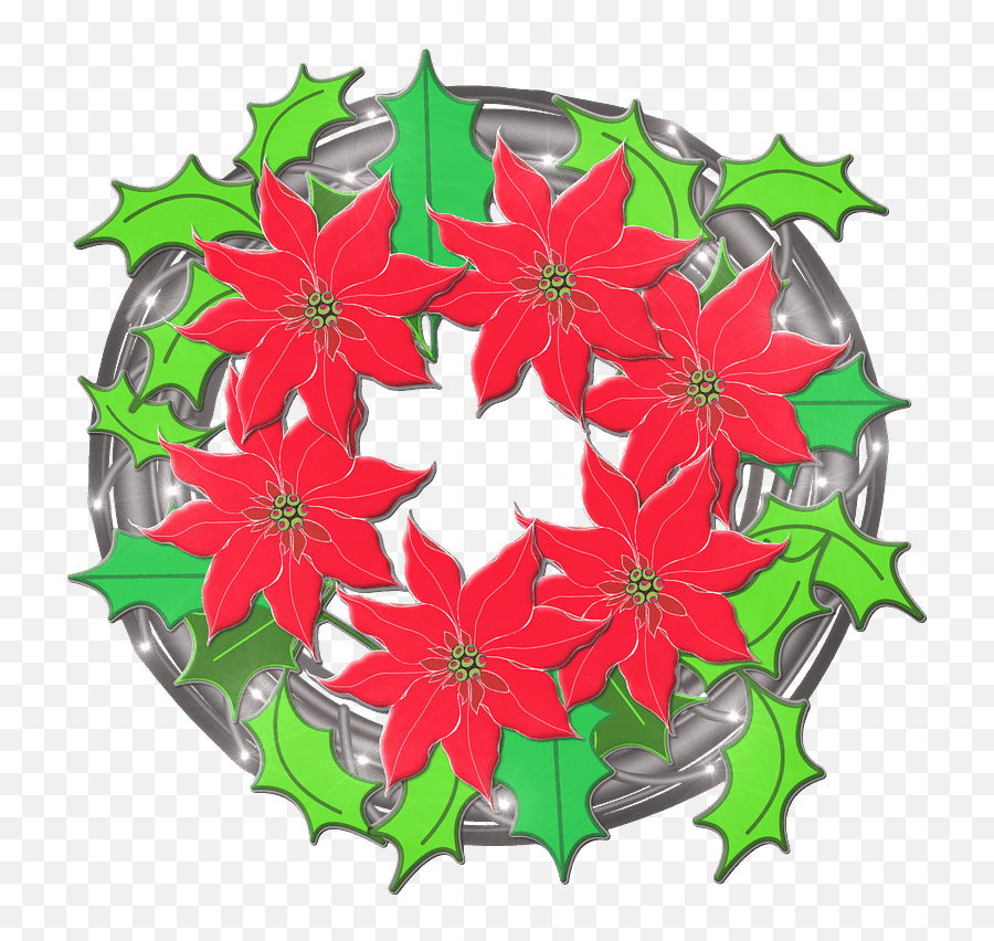 Christmas Wreath Clipart - Clipartworld Emoji,Pointsettia Emoji