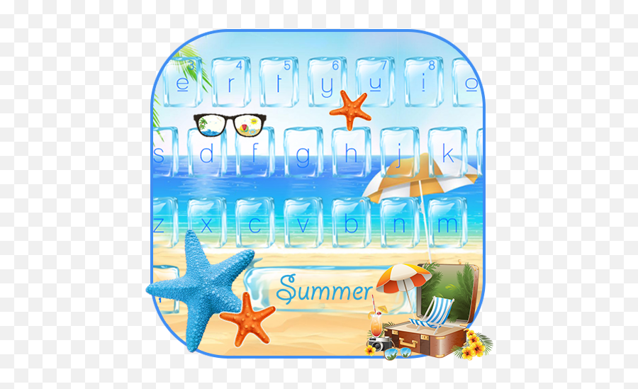 Summer Beach Keyboard Theme - Horizontal Emoji,Starfish Emoji
