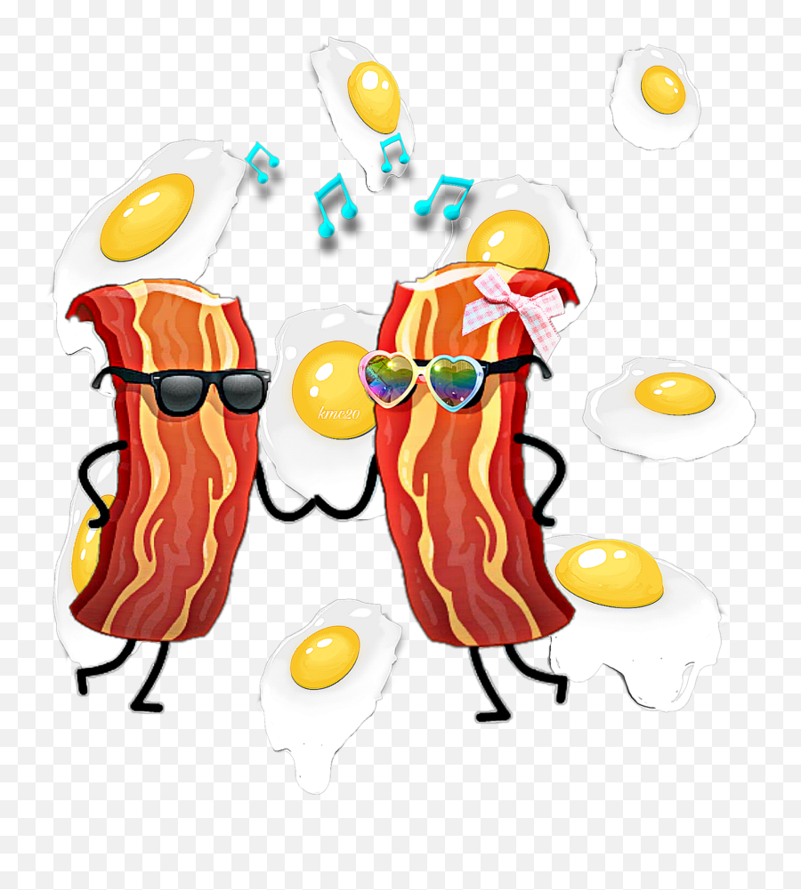 Breakfast Bacon Eggs Sticker By Katrina - Dot Emoji,How To Get Bacon Emoji