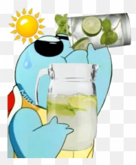 Squirtle Bebiendo Pokémon Vamo - Mojito Emoji,Emojis Bebiendo