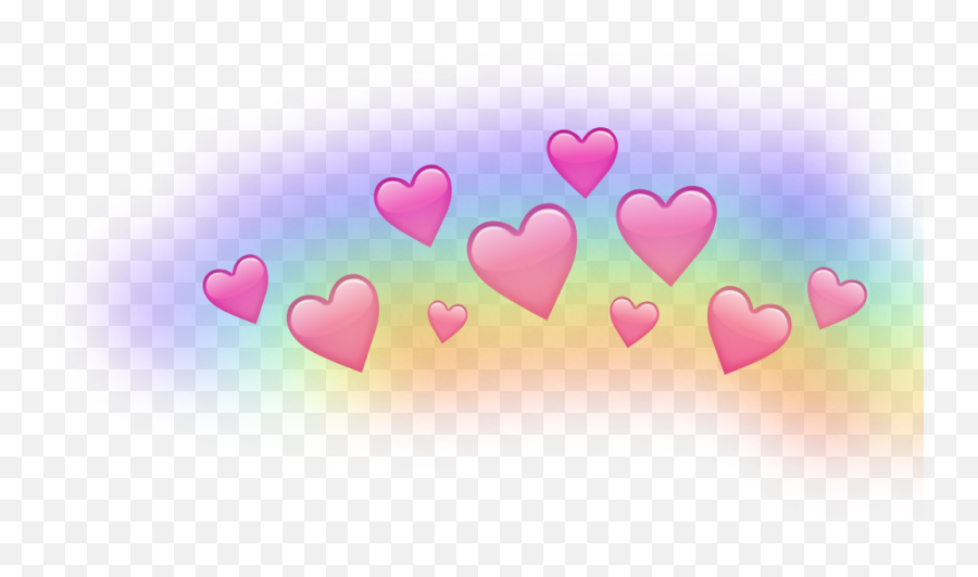 Rainbow Heart Crown Transparent Cartoon - Jingfm Rainbow Heart Snapchat Filter Emoji,Rainbow Heart Emoji