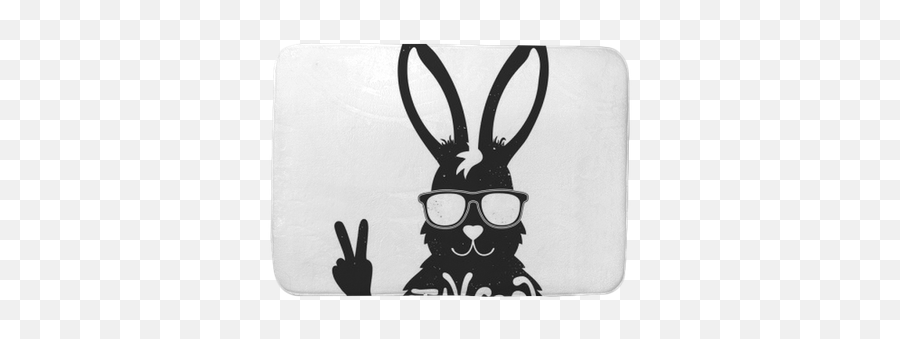 Stay Cool Bath Mat Pixers - Rabbit Cool Emoji,Rasta Flag Emoticon Symbol
