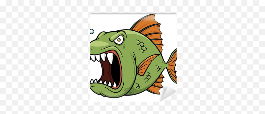 Vector Illustration Of Angry Fish - Angry Fish Cartoon Drawing Emoji,Free Fishing Emojis
