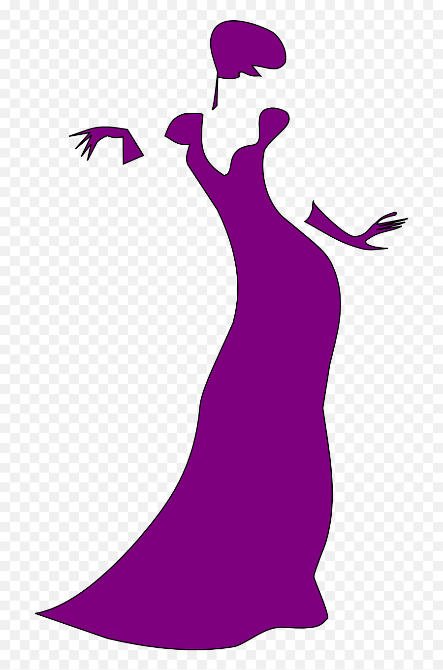 El Idioma - Woman Art Deco Silhouette Emoji,Alabando Emoticon