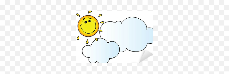 Smiling Sun Behind Cloud Cartoon Character Sticker U2022 Pixers - Happy Emoji,Black Cloud Emoticon