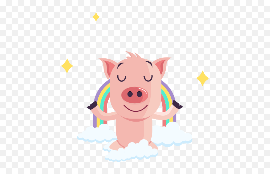 Meditation Stickers - Free Wellness Stickers Emoji,Pink Pig Emoticon