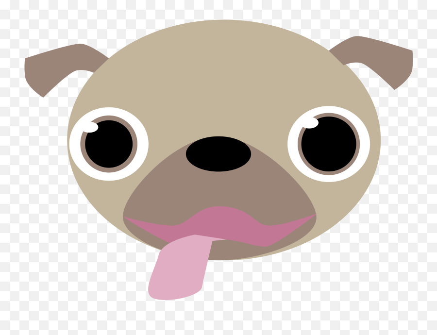 Pug Face Png - Cartoon Dog Face Clipart Transparent Png Emoji,Emoji Dog Head
