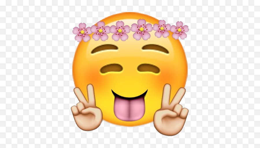 Emoji Emoticon Crown Smiley - Emoji With Flower Crown,Clipart Emoticon Faces With Hands