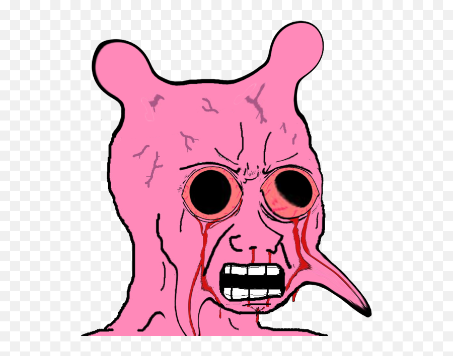 Pink Face Nose Mammal Vertebrate Head Clip Art Snout - Cursedl Wojak Emoji,Person Talking Emoji