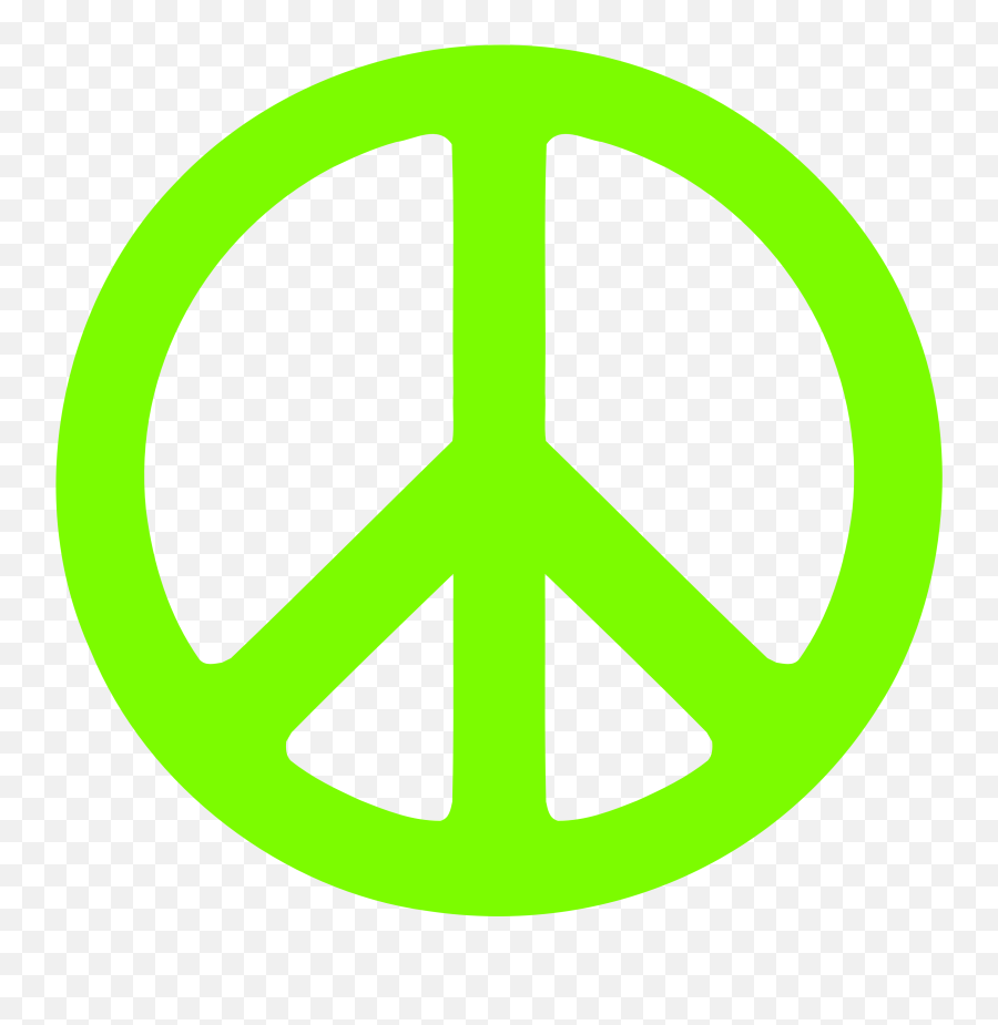 Peace Symbol Bike Stickers - Clip Art Library Neon Green Peace Sign Emoji,Peace Symbol Emoji