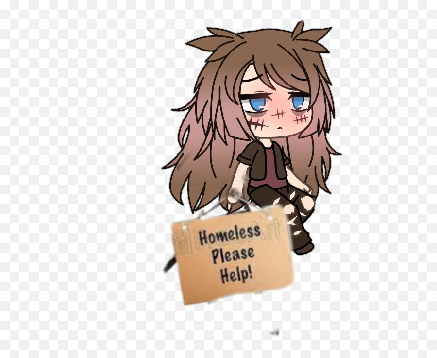 Homeless Gacha Lessart Sticker - Fictional Character Emoji,Emoji Homeless