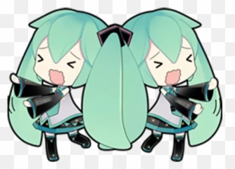 Hatsune Miku 2 Stickers For Whatsapp - Cute Hatsune Miku Sticker Emoji,Miku Emoji