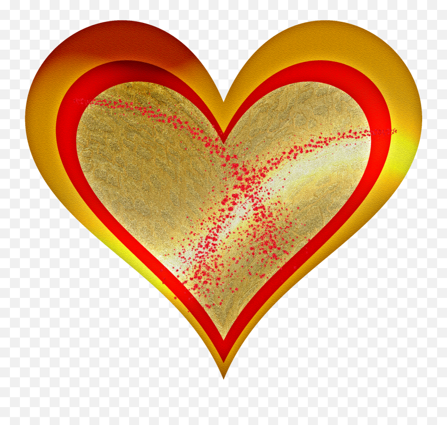 Graphic Image Of A Red - Gold Heart Free Image Download Heart Emoji,Emojis Hermosos