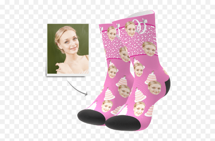 Face Socks - Girly Emoji,Girls Emoji Knee Socks