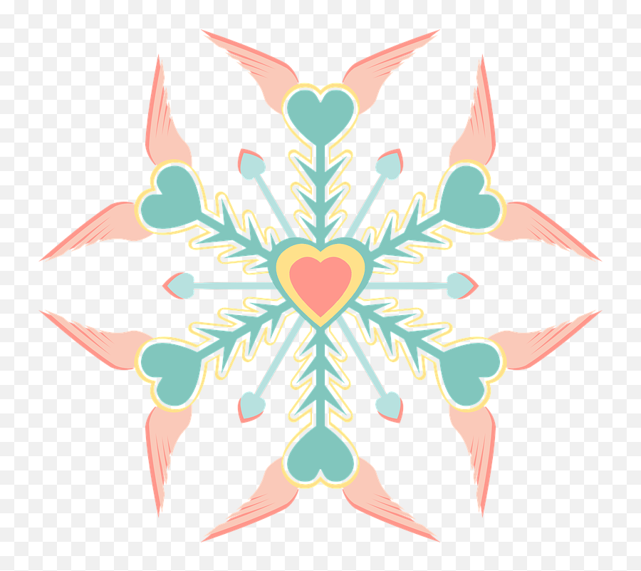 Snowflake Heart - Flocon Neige Dessin Facile Emoji,Emotion Snowflake Clipart