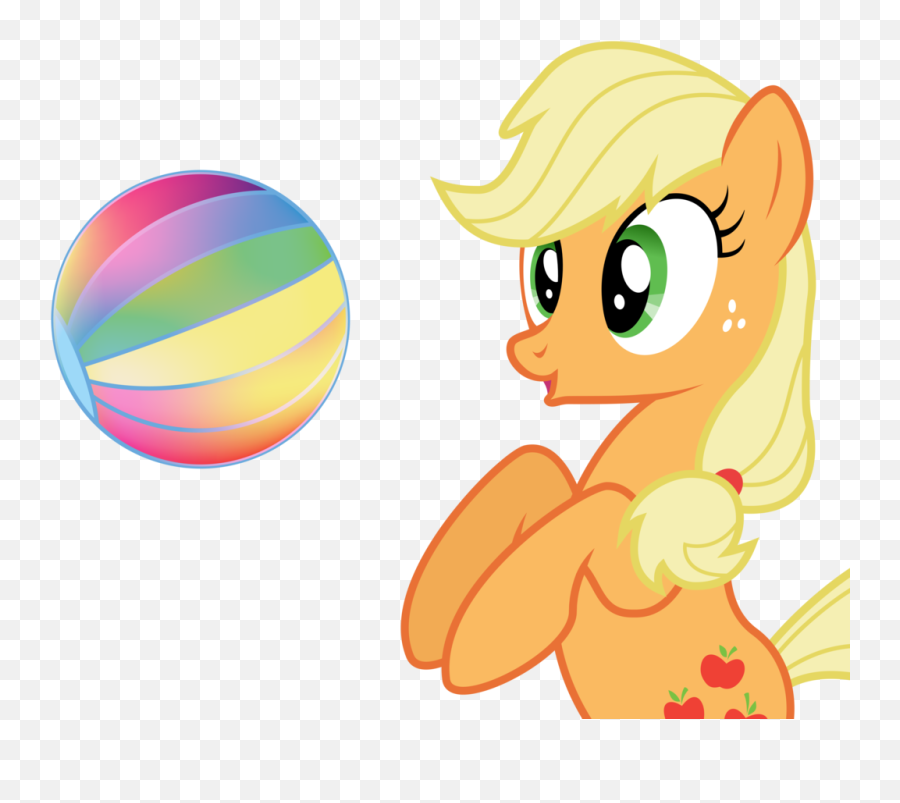 Beach Ball Vector - Clipart Best Mythical Creature Emoji,My Little Pony Applelack Emoticon