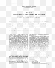 Pdf The Introduction Of Plate Armour In Medieval Western - Document Emoji,Cow Emoticon Chivalry Medieval Warfare