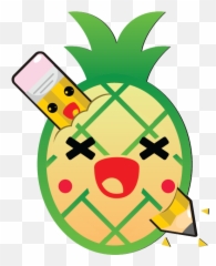 Kawaii Fruits And Pens By Ariel Isaac - Kawaii Ppap Emoji,Fight Emoticon Kawaii