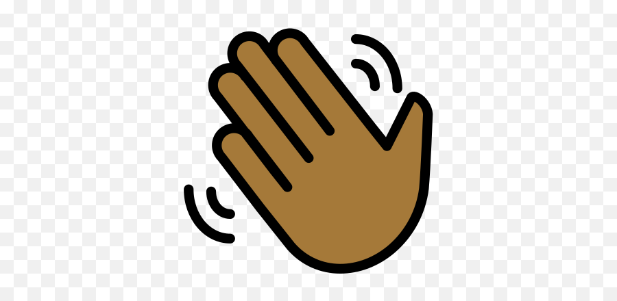 Waving Hand Medium - Dark Skin Tone Emoji,Wave Emoji Png Gif