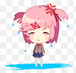 Download Hd Oc Edited Mediachibi Natsuki But Shes Wet And - Angry Natsuki Png Emoji,Wet Emoji Background