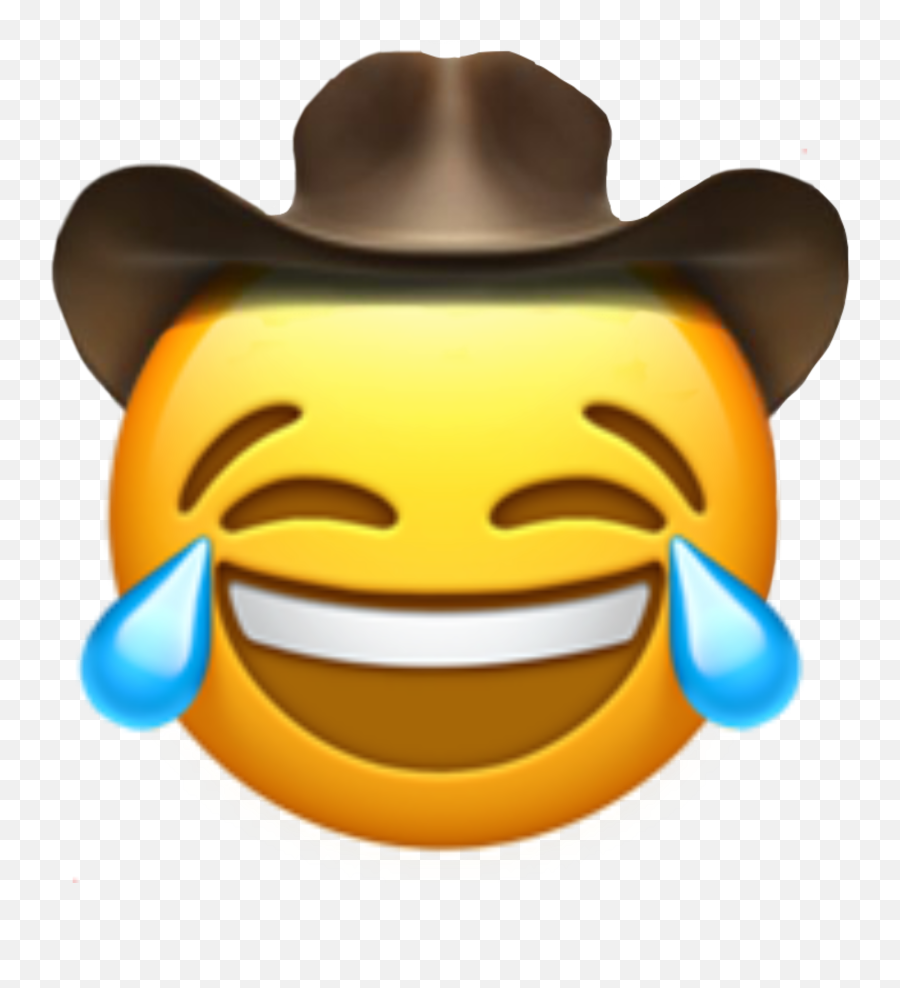 Cowboy Cowboyemoji Laughing Sticker - Iphone Emoji,Laughing Emoji Meme