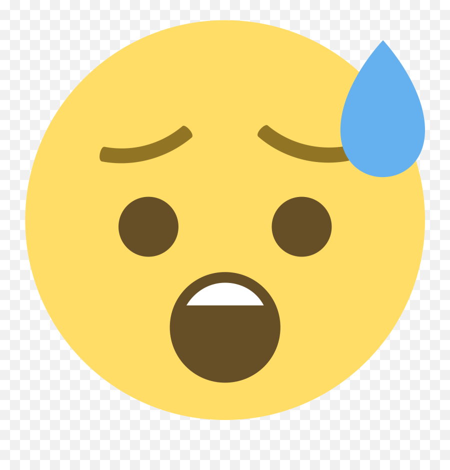 Emojione 1f630 - Emoji Icon Sweat,Denied Emoji