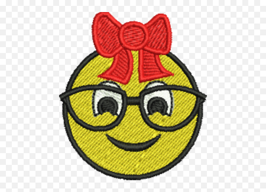 Emoji Smiling With Glasses And Red Bow Iron - On Patch Abem,Bow Emoji