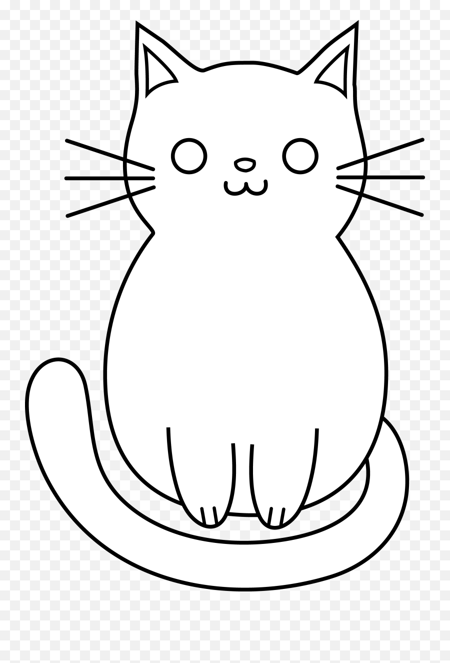 Cute Cat Clipart Free Images 2 - Clipartix Easy Cat Line Drawing Emoji,Cute Cat Emoji